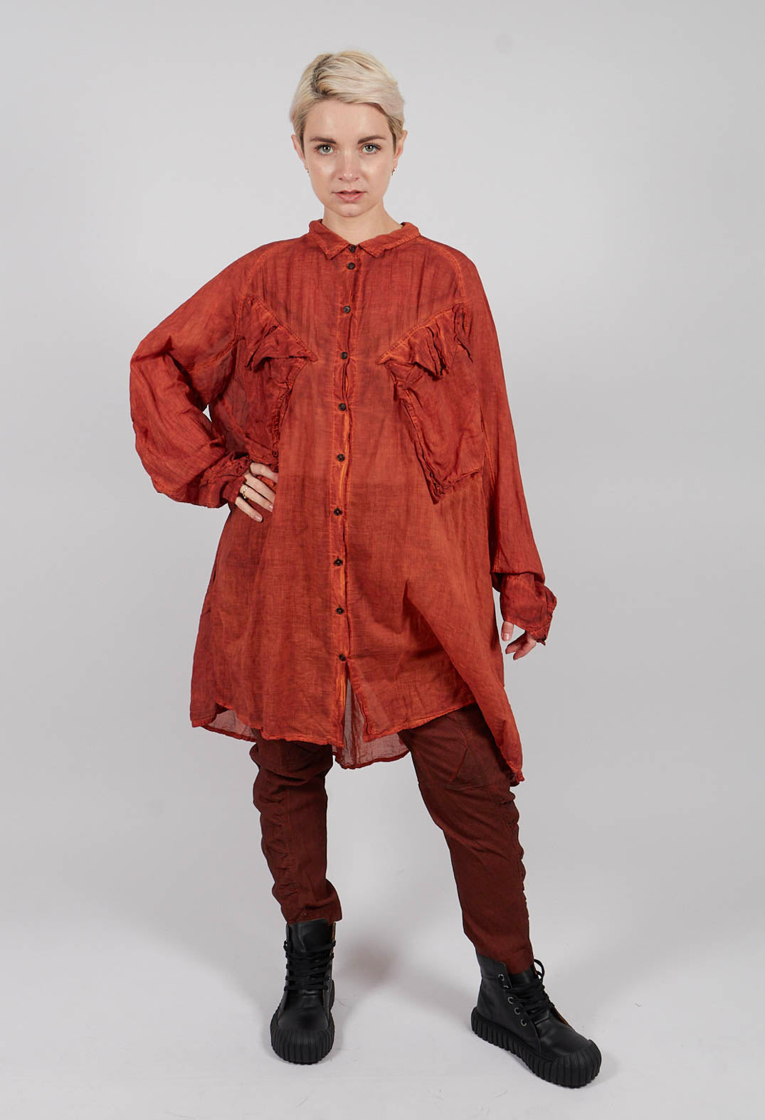 Oversized Shirt Dress in Crab Cloud - 2580903