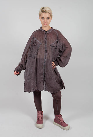 Oversized Shirt Dress in Flamingo Cloud - 2580903