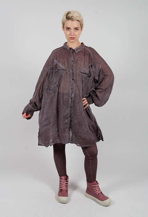 Oversized Shirt Dress in Flamingo Cloud - 2580903