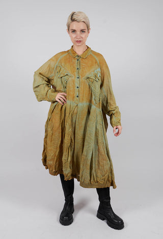 Box Pleat Oversized Shirt Dress in Lagoon Cloud - 2580904