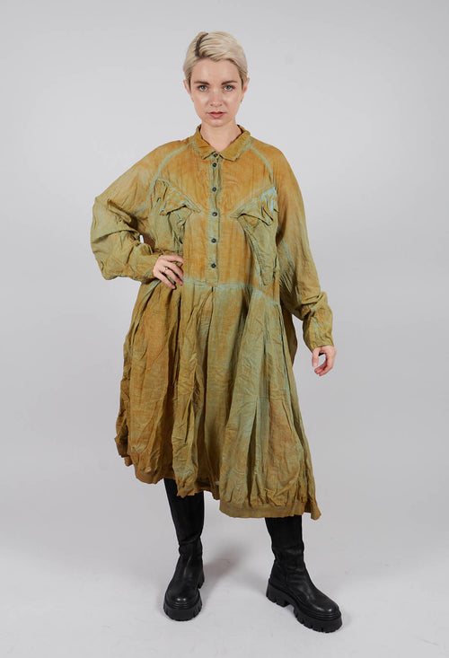 Box Pleat Oversized Shirt Dress in Lagoon Cloud - 2580904
