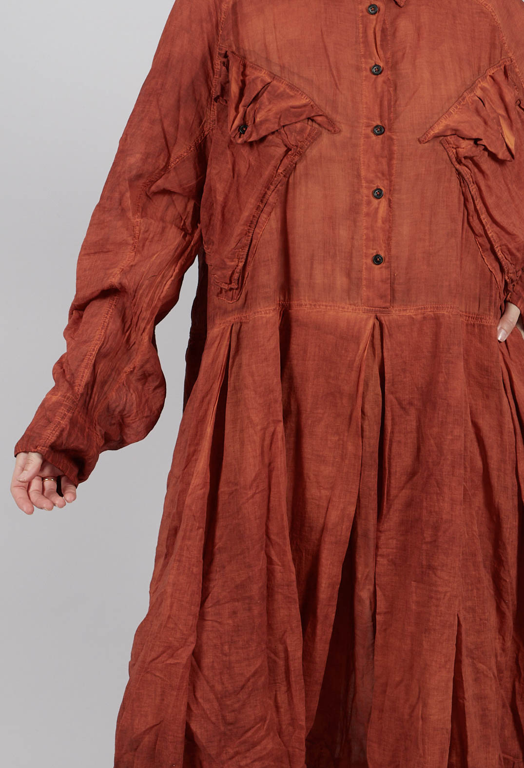Box Pleat Oversized Shirt Dress in Crab Cloud - 2580904