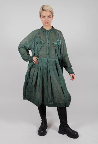 Box Pleat Oversized Shirt Dress in Flamingo Cloud - 2580904