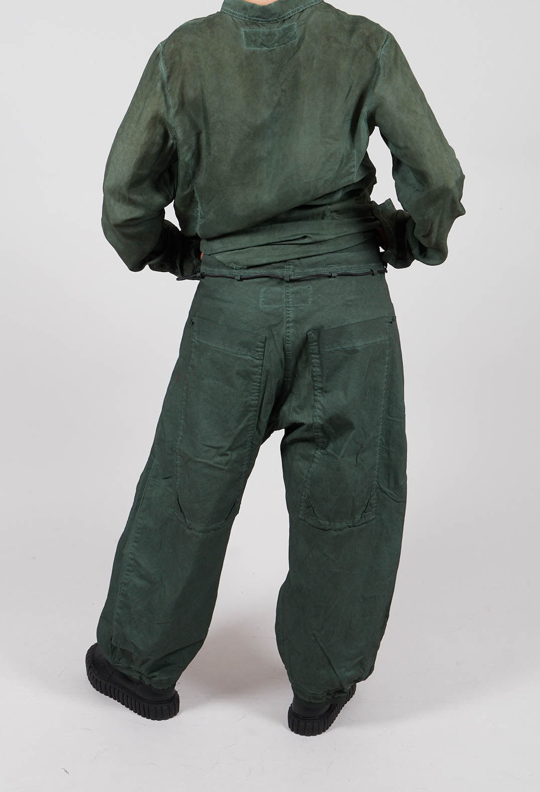 Pleat Hem Trousers in Pine Cloud - 2600105