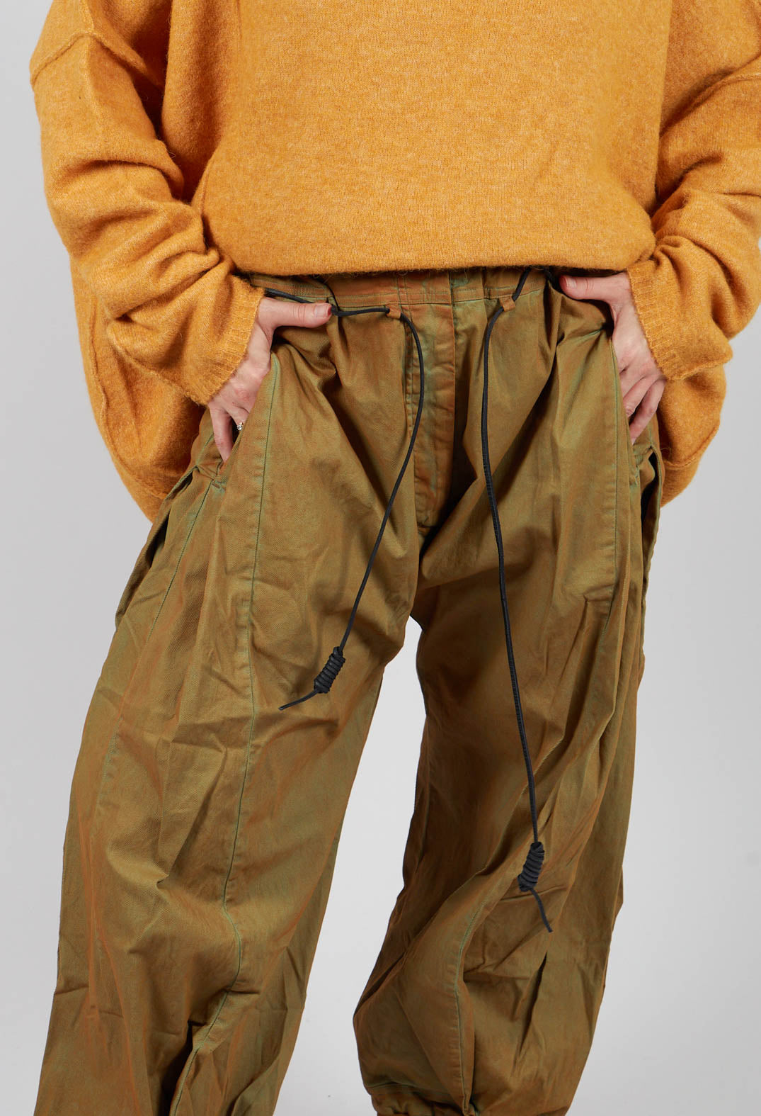 Pleat Hem Trousers in Lagoon Cloud - 2600105