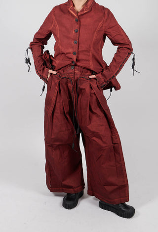 Pleat Front Wide Leg Trousers in Crab Cloud - 2600106
