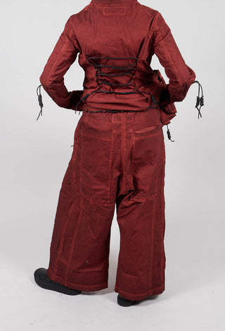Pleat Front Wide Leg Trousers in Crab Cloud - 2600106