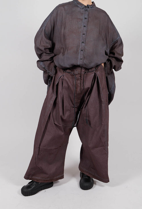 Pleat Front Wide Leg Trousers in Flamingo Cloud - 2600106