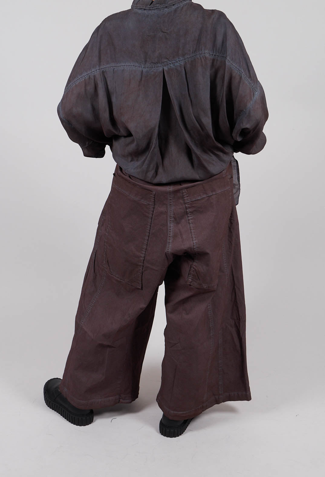 Pleat Front Wide Leg Trousers in Flamingo Cloud - 2600106