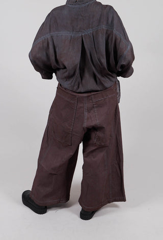 Pleat Front Wide Leg Trousers in Flamingo Cloud - 2600106