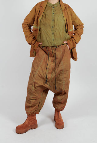 Drop Crotch Trousers with Drawstring Waist in Lagoon Cloud - 2600107