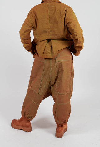 Drop Crotch Trousers with Drawstring Waist in Lagoon Cloud - 2600107