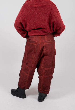 Drop Crotch Trousers with Drawstring Waist in Crab Cloud - 2600107