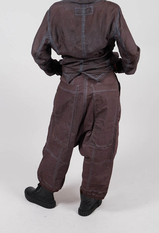 Drop Crotch Trousers with Drawstring Waist in Flamingo Cloud - 2600107