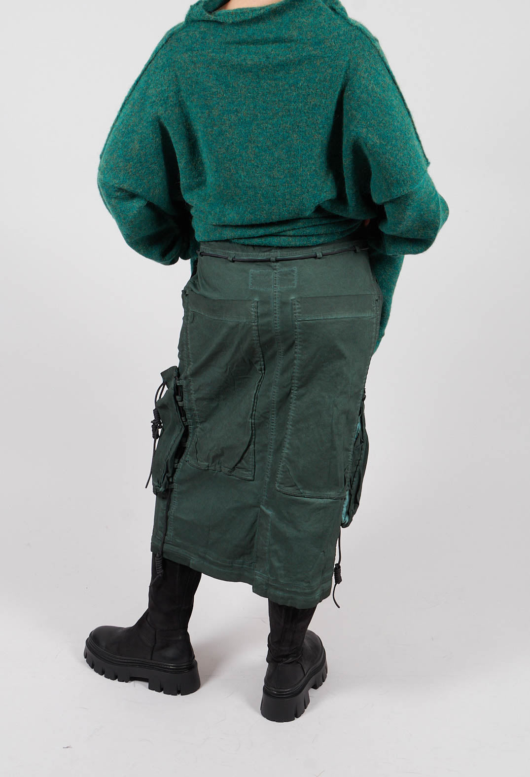 Pencil Skirt with Feature Pockets in Pine Cloud - 2600312