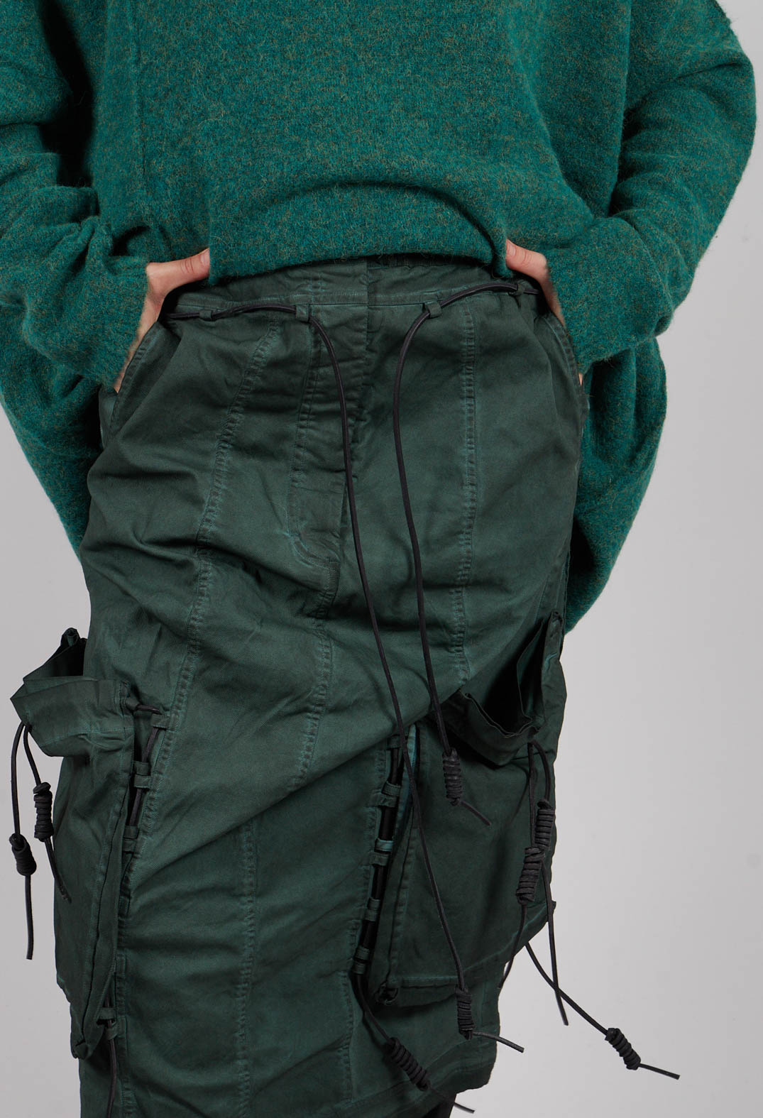 Pencil Skirt with Feature Pockets in Pine Cloud - 2600312