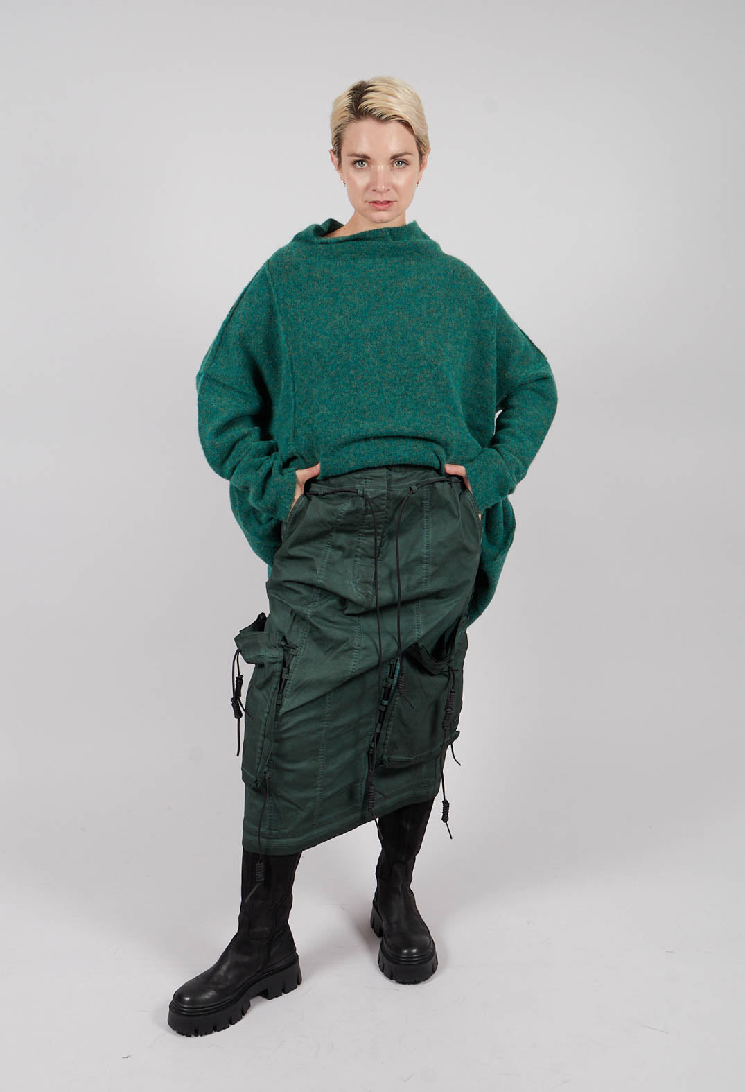 Pencil Skirt with Feature Pockets in Pine Cloud - 2600312