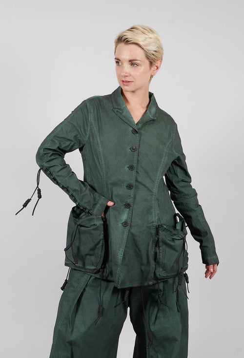 Button Through Jacket with Feature Pockets in Pine Cloud - 2601113