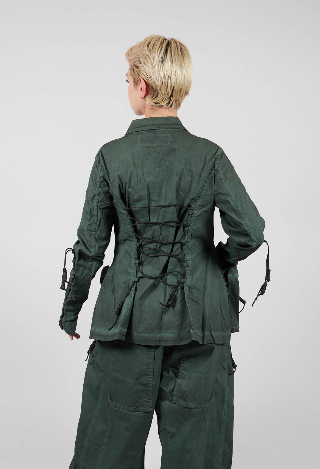 Button Through Jacket with Feature Pockets in Pine Cloud - 2601113