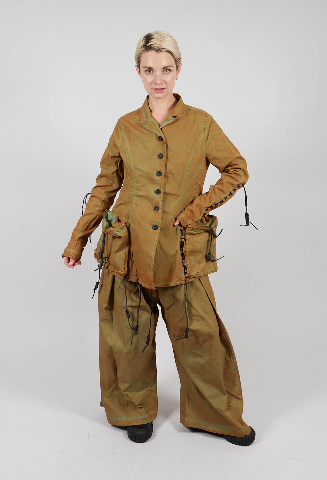 Button Through Jacket with Feature Pockets in Lagoon  - 2601113