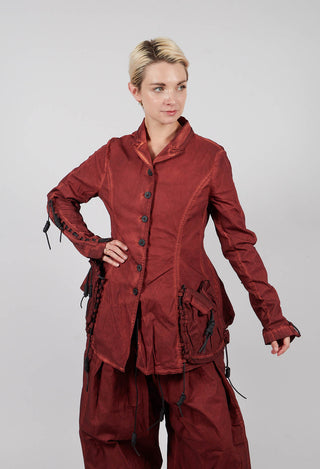 Button Through Jacket with Feature Pockets in Crab Cloud - 2601113