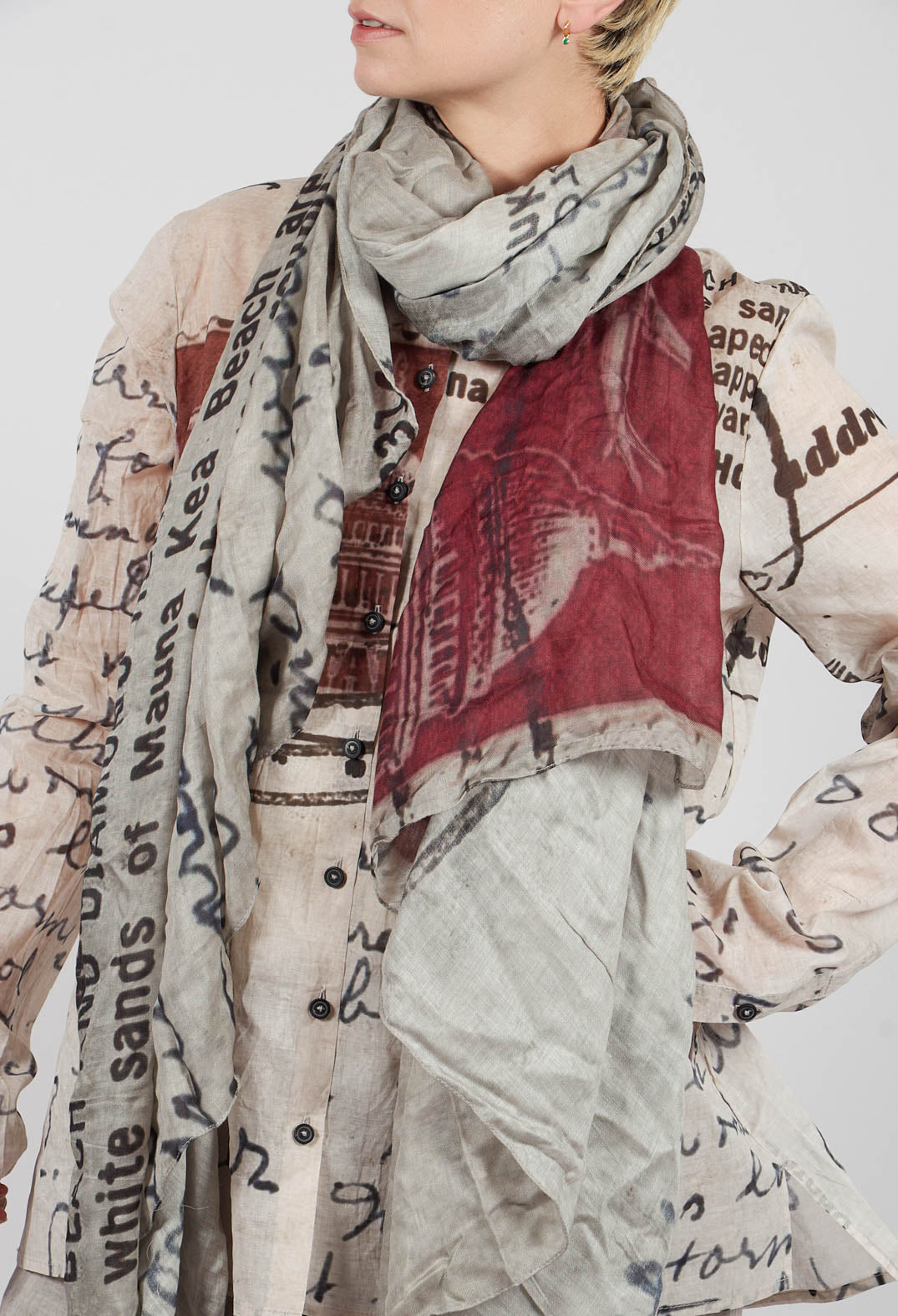 Lightweight Scarf in Backside Print - 2801402