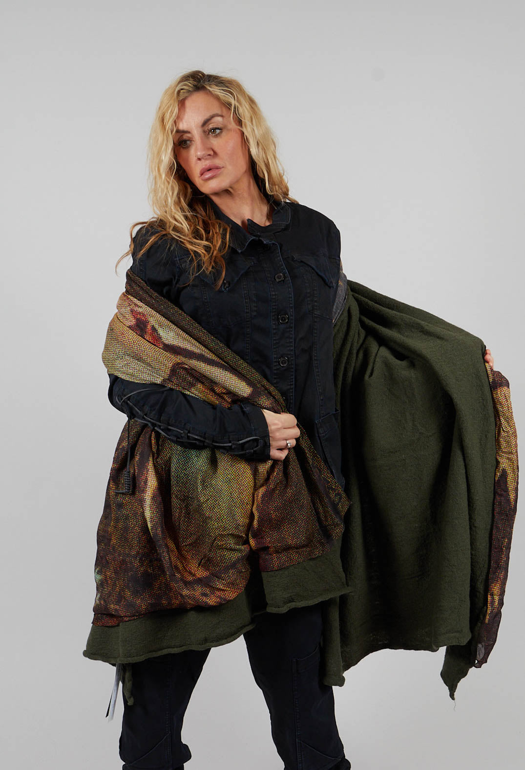 Oversized Knitted Scarf in Pine - 2807703