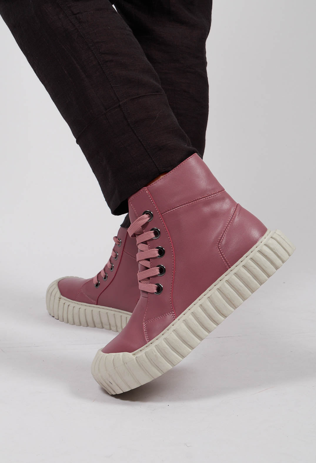 Lace Up Ankle Boots in Flamingo - 2985250