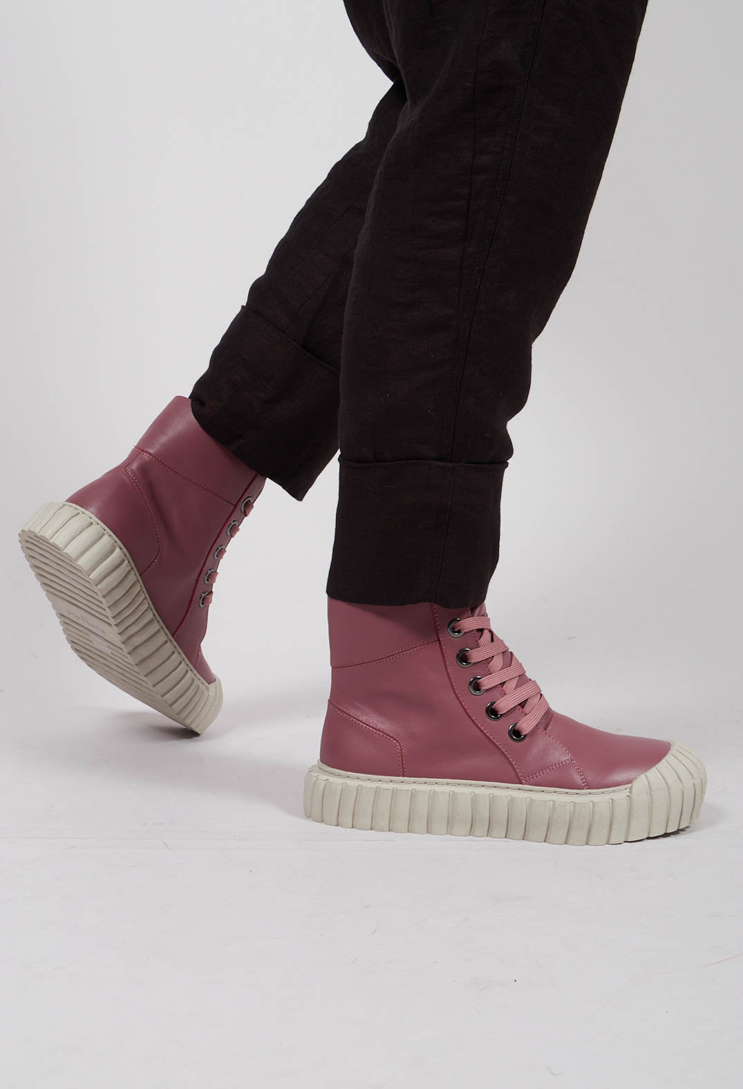 Lace Up Ankle Boots in Flamingo - 2985250
