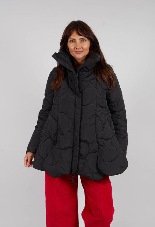 Quilted Tulip Coat in Black - 3191203