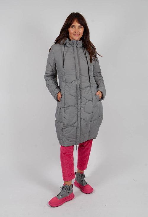 Quilted Tulip Coat in Dark Grey - 3191203