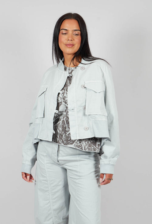 Cropped Utility Jacket in Light Grey - 3201102
