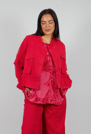 Cropped Utility Jacket in Rose - 3201102