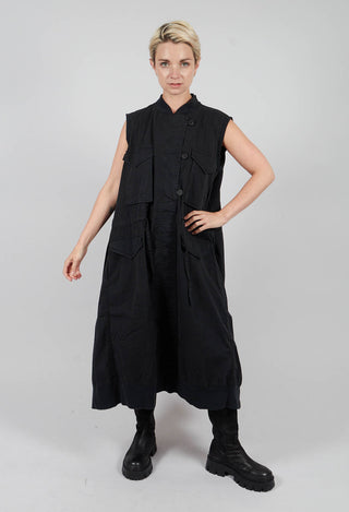 Sleeveless Utility Dress in Black - 3200903