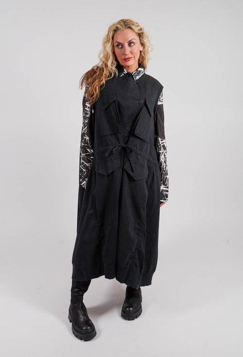 Sleeveless Utility Dress in Black - 3200903