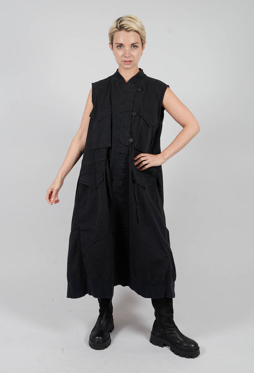 Sleeveless Utility Dress in Black - 3200903