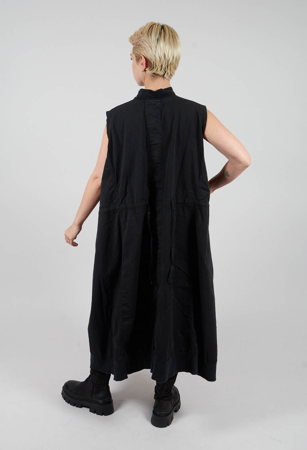Sleeveless Utility Dress in Black - 3200903