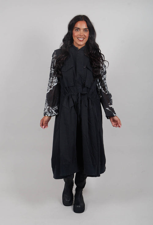 Sleeveless Utility Dress in Black - 3200903
