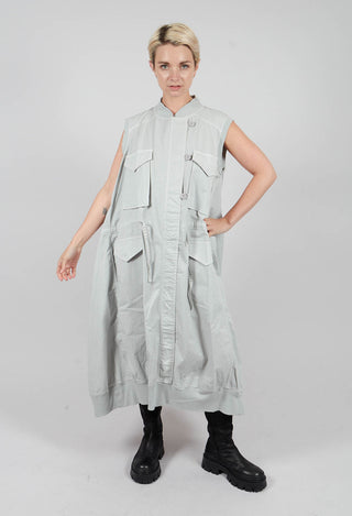Sleeveless Utility Dress in Light Grey - 3200903