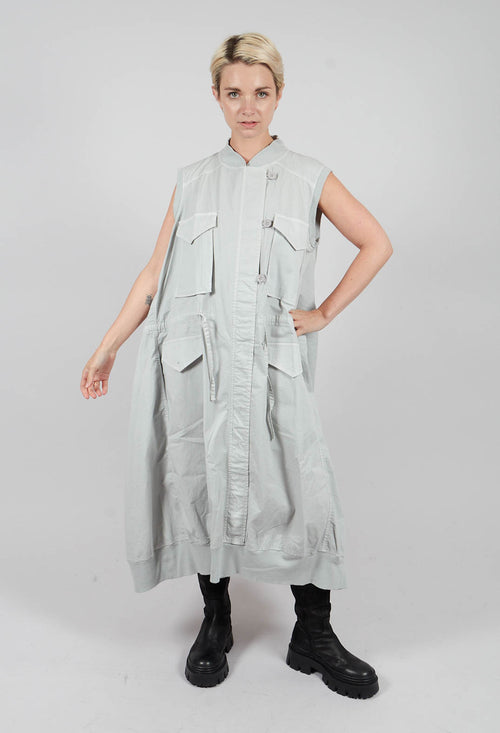 Sleeveless Utility Dress in Light Grey - 3200903