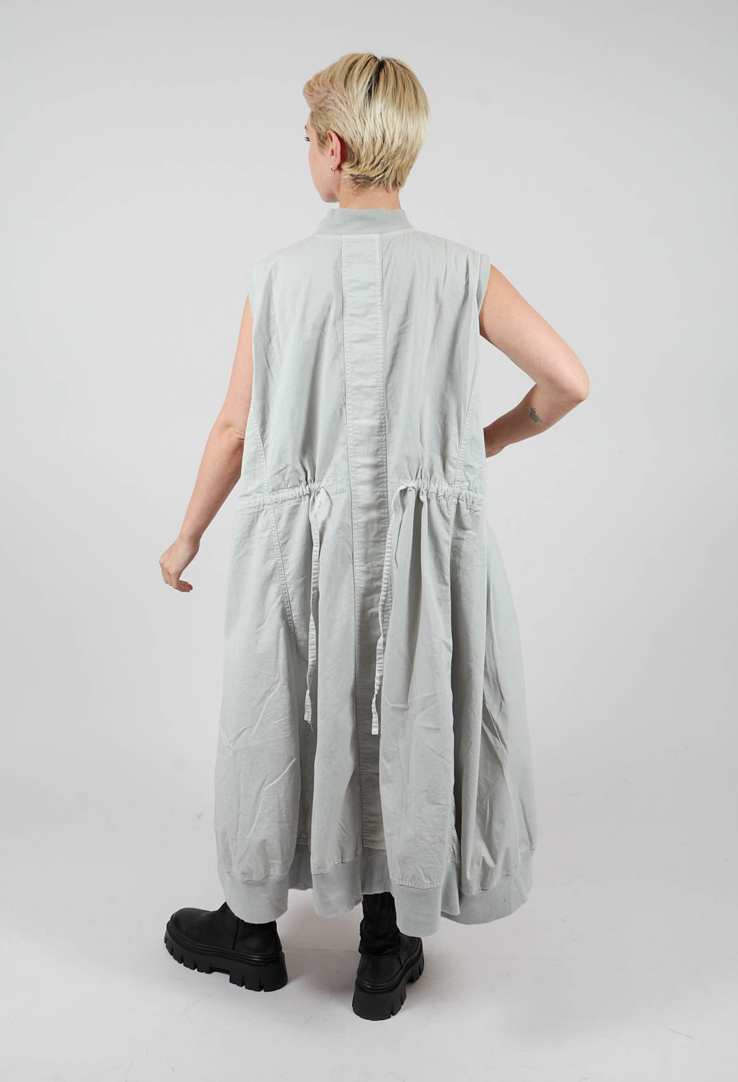 Sleeveless Utility Dress in Light Grey - 3200903
