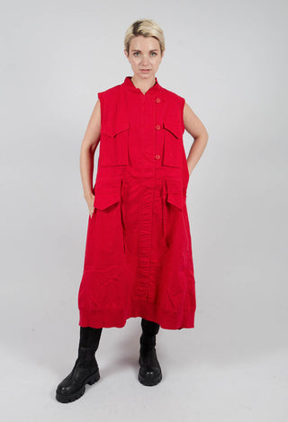 Sleeveless Utility Dress in Rose - 3200903