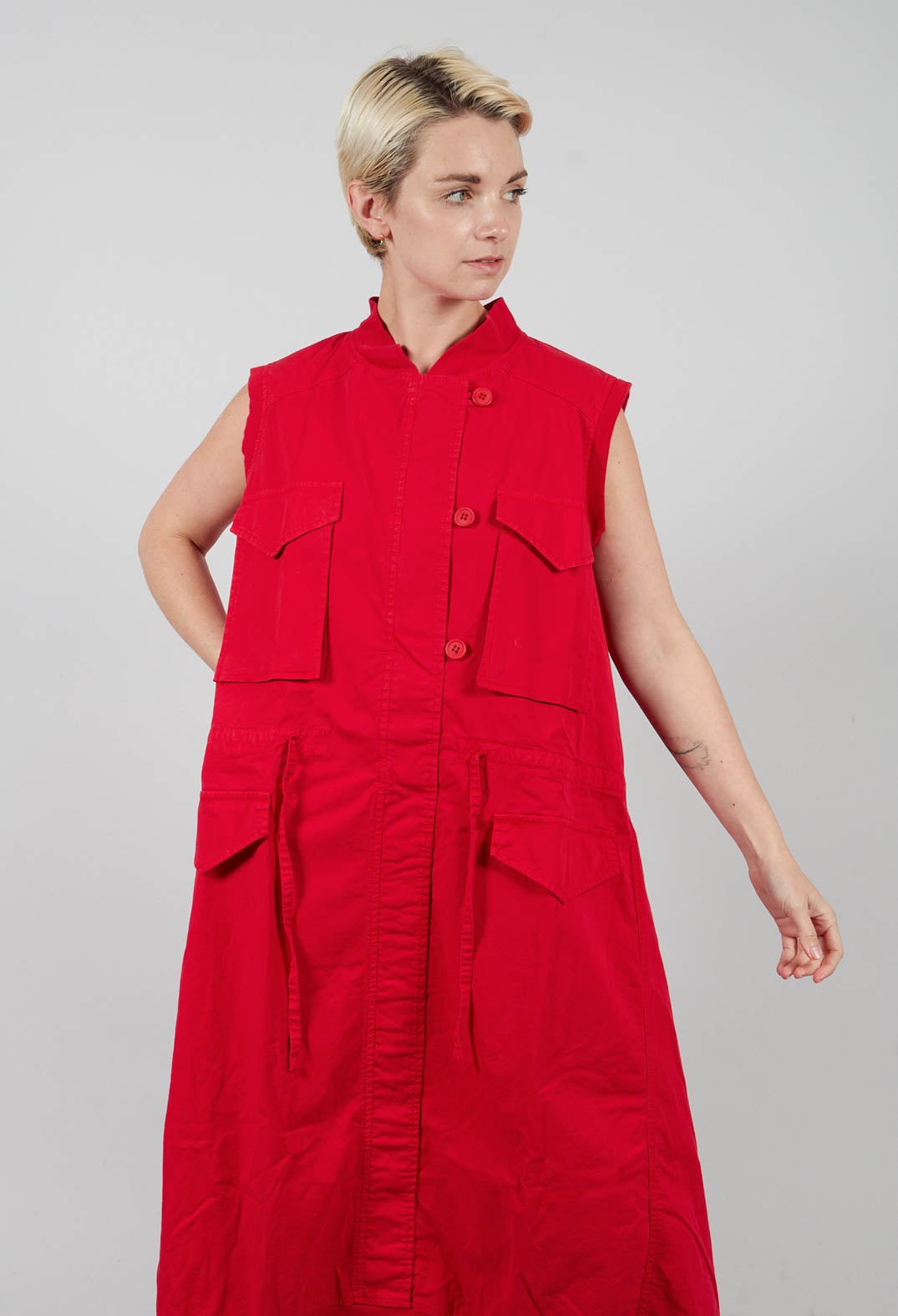 Sleeveless Utility Dress in Rose - 3200903