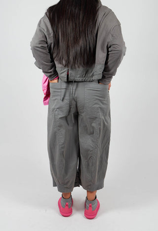 Cropped Balloon Leg Trousers in Dark Grey - 3200105