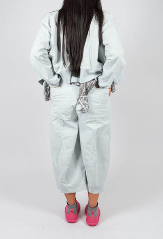 Cropped Balloon Leg Trousers in Light Grey - 3200105