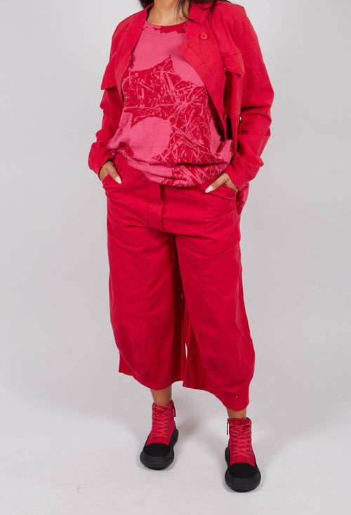 Cropped Balloon Leg Trousers in Rose - 3200105