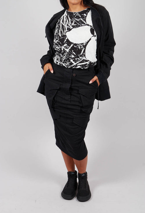 Utility Pencil Skirt in Black - 3200306