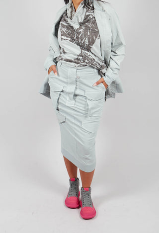 PRE-ORDER - Utility Pencil Skirt in Light Grey - 3200306