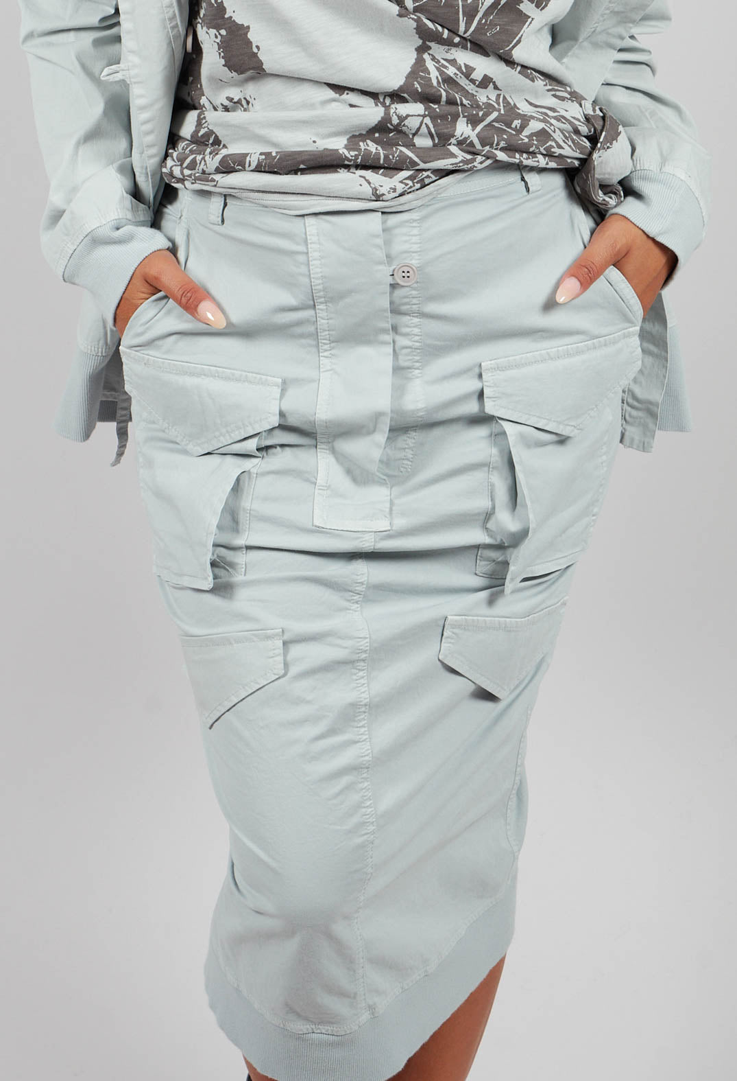 PRE-ORDER - Utility Pencil Skirt in Light Grey - 3200306