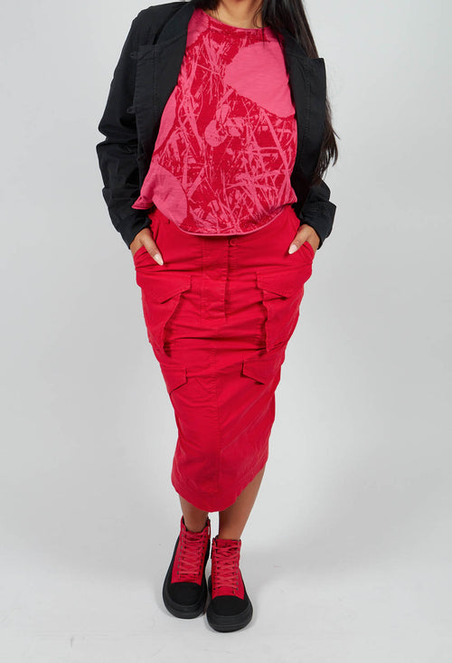 Utility Pencil Skirt in Rose - 3200306